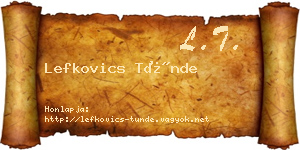Lefkovics Tünde névjegykártya